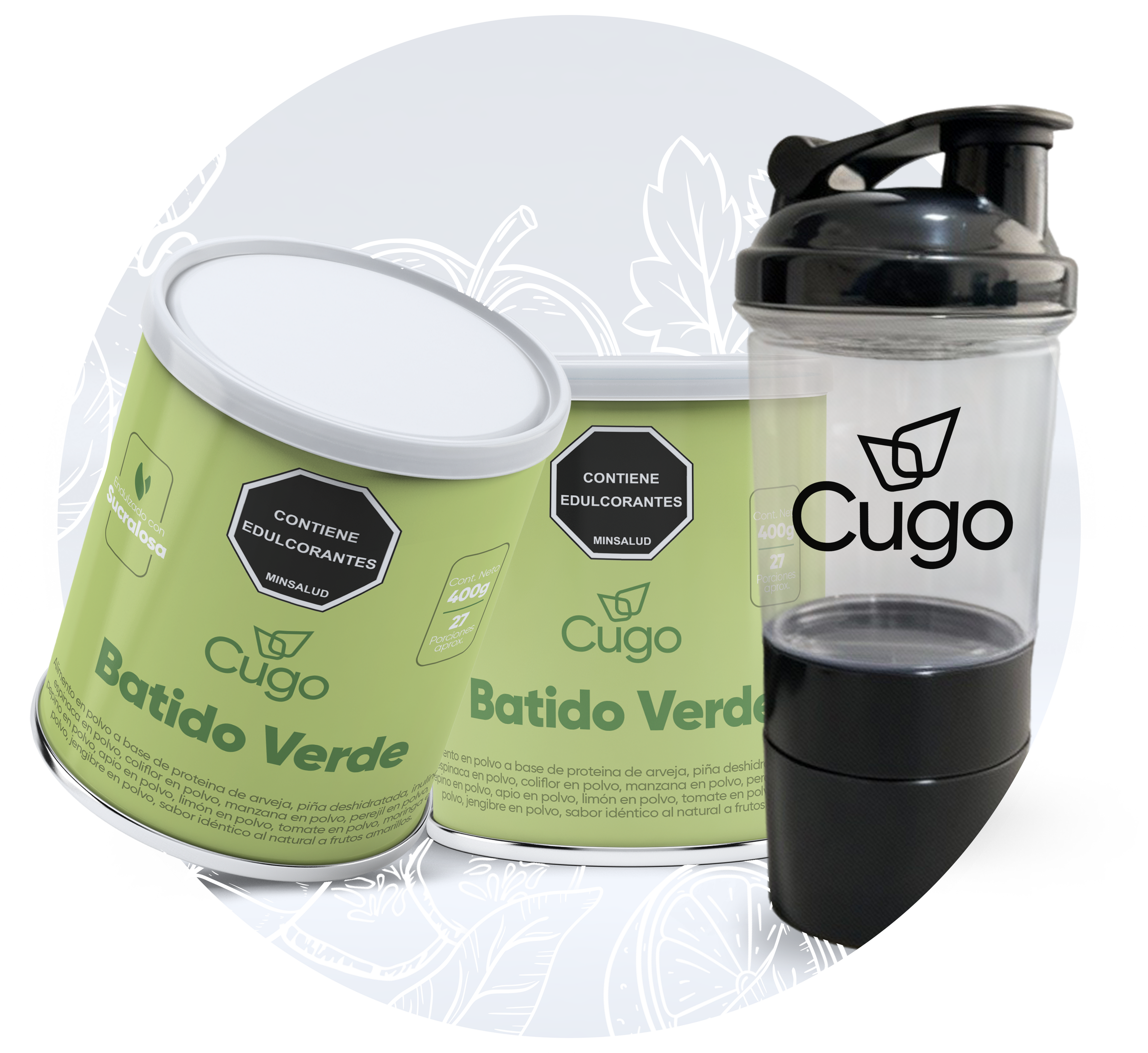 Combo 2: 2 Batidos Verdes + Shaker